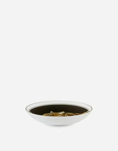 Dolce & Gabbana Set 2 Porcelain Soup Plates In Multicolor