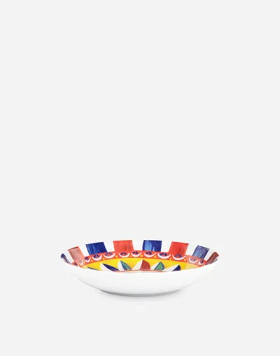 Dolce & Gabbana Set 2 Porcelain Soup Plates In Multicolor
