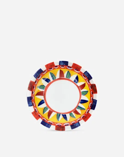 Dolce & Gabbana Set 2 Porcelain Soup Plates In Multicolor
