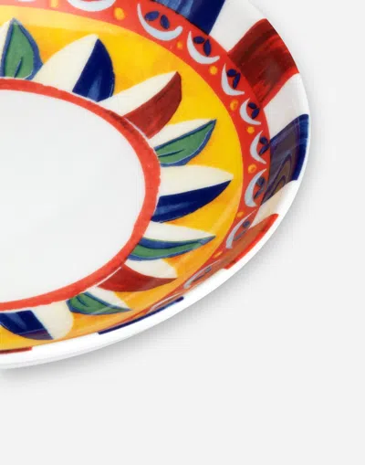 Dolce & Gabbana Set 2 Porcelain Soup Plates In Multicolor