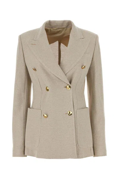 Max Mara Double Vent Jacket Three Pockets In Beige