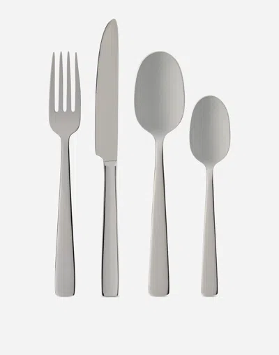 Dolce & Gabbana 4-piece Inox Flatware Set In Multicolor