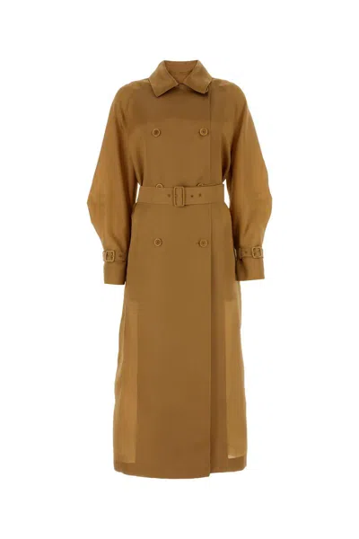 Shop Max Mara Trench In Leather