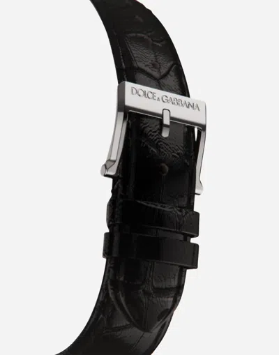 Dolce & Gabbana Dg7 Watch In Steel With Mother Of Pearl And Diamonds In Black
