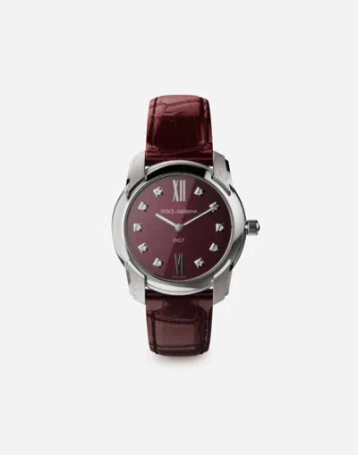 Dolce & Gabbana Dg7 40mm Watch In Burgundy
