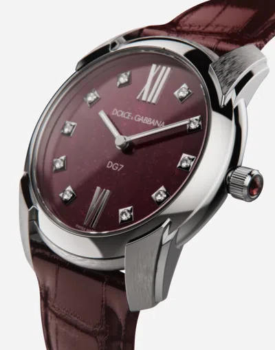 Dolce & Gabbana Dg7 40mm Watch In Burgundy
