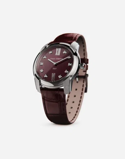 Dolce & Gabbana Dg7 40mm Watch In Burgundy