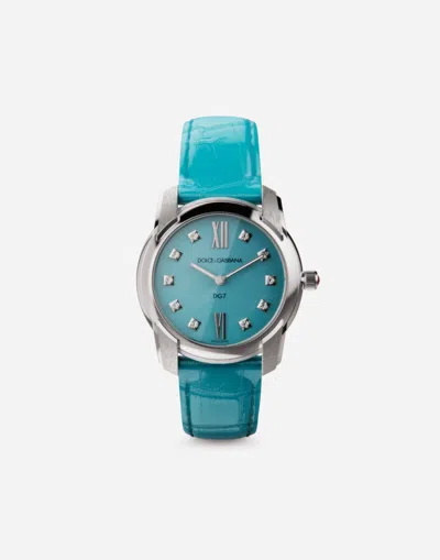 Dolce & Gabbana Dg7 34 Mm Watch In Light Blue