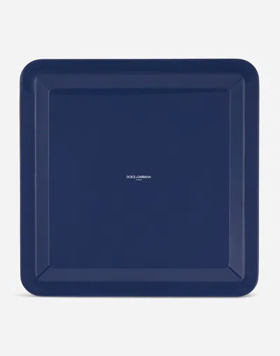 Dolce & Gabbana Wooden Tray Large In Multicolor