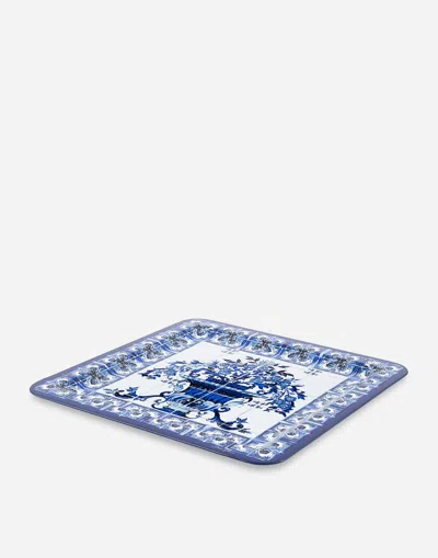 Dolce & Gabbana Wooden Tray Large In Multicolor