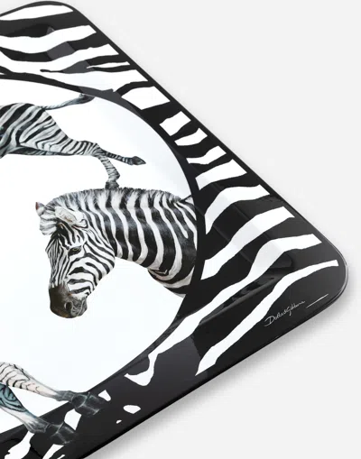 Dolce & Gabbana Wooden Tray Large In Multicolor