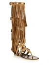 BRIAN ATWOOD Adriana Fringed Leather Flat Sandals