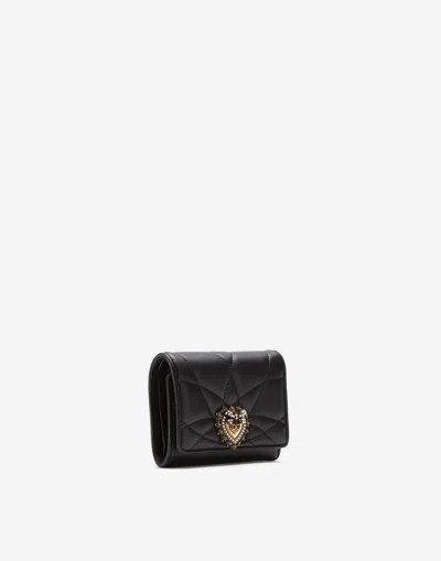 Dolce & Gabbana Devotion Small Continental Wallet In Black