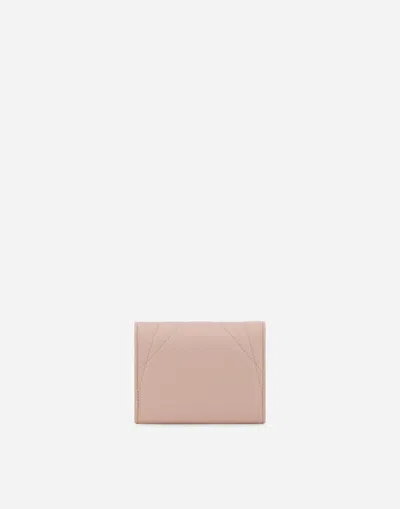 Dolce & Gabbana Devotion Matelasse Wallet In Pale Pink