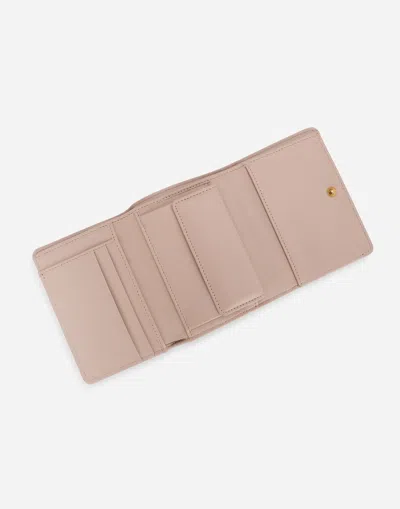 Dolce & Gabbana Devotion Matelasse Wallet In Pale Pink