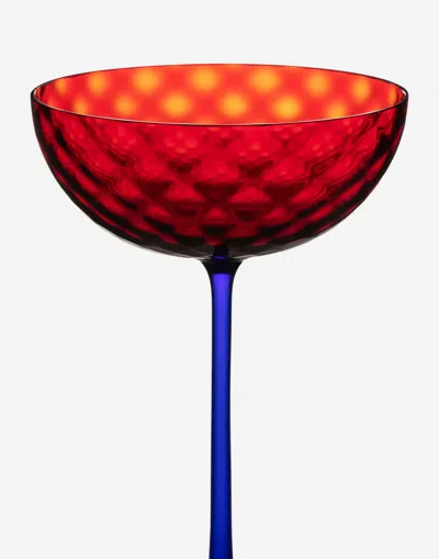 Dolce & Gabbana Hand-blown Murano Champagne Glass In Multicolor