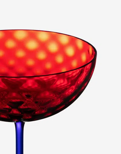 Dolce & Gabbana Hand-blown Murano Champagne Glass In Multicolor