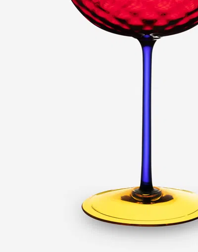 Dolce & Gabbana Hand-blown Murano Champagne Glass In Multicolor