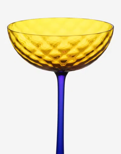 Dolce & Gabbana Hand-blown Murano Champagne Glass In Multicolor