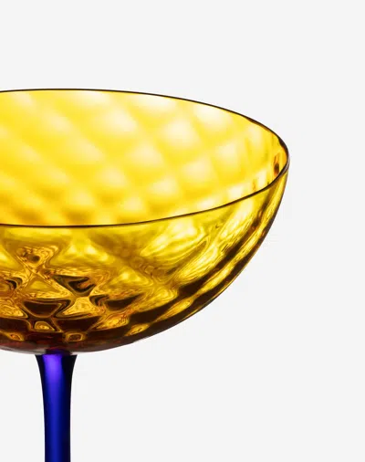 Dolce & Gabbana Hand-blown Murano Champagne Glass In Multicolor