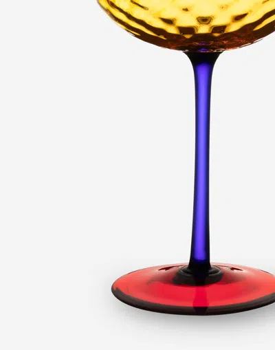 Dolce & Gabbana Hand-blown Murano Champagne Glass In Multicolor