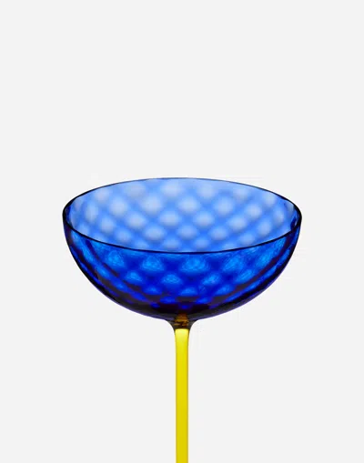 Dolce & Gabbana Hand-blown Murano Champagne Glass In Multicolor