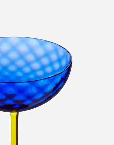 Dolce & Gabbana Hand-blown Murano Champagne Glass In Multicolor