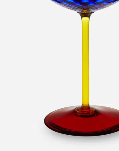 Dolce & Gabbana Hand-blown Murano Champagne Glass In Multicolor