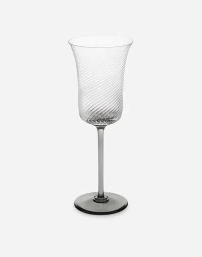 Dolce & Gabbana Hand-blown Murano Wine Glass In Multicolor