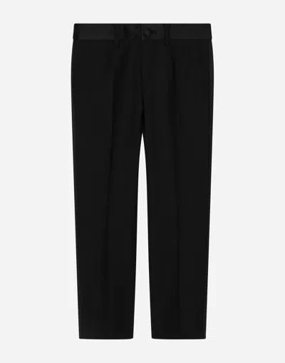 Dolce & Gabbana Single-breasted Tuxedo Suit In Stretch Wool In Black