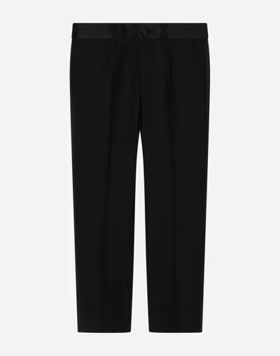 Dolce & Gabbana Single-breasted Tuxedo Suit In Stretch Wool In Black