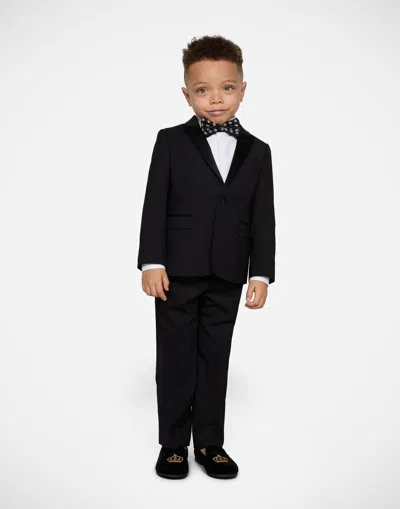 Dolce & Gabbana Single-breasted Tuxedo Suit In Stretch Wool In Black