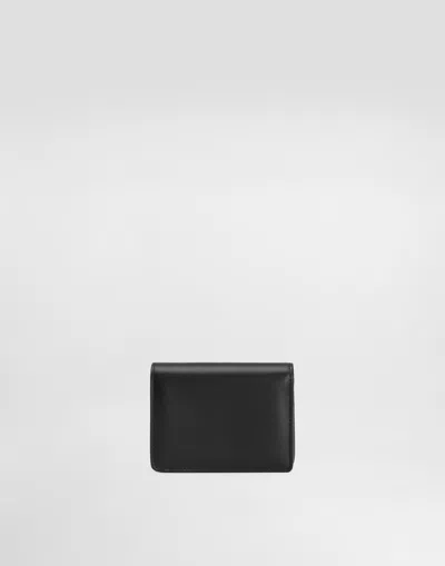 Dolce & Gabbana Calfskin Wallet With Dg Logo In Black