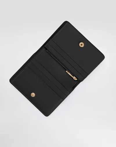 Dolce & Gabbana Calfskin Wallet With Dg Logo In Black
