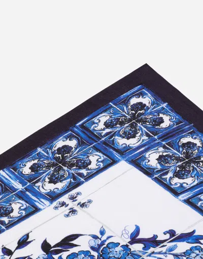 Dolce & Gabbana Set Of 2 Linen Napkins In Multicolor