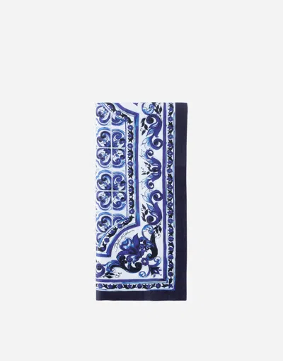 Dolce & Gabbana Set Of 2 Linen Napkins In Multicolor
