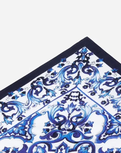 Dolce & Gabbana Set Of 2 Linen Napkins In Multicolor