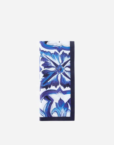 Dolce & Gabbana Set Of 2 Linen Napkins In Multicolor