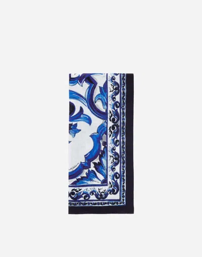 Dolce & Gabbana Set Of 2 Linen Napkins In Multicolor