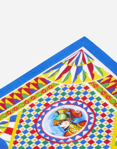 Dolce & Gabbana Set Of 2 Linen Napkins In Multicolor