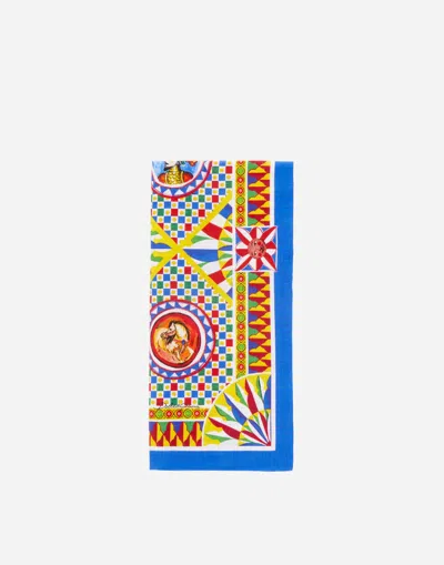 Dolce & Gabbana Set Of 2 Linen Napkins In Multicolor