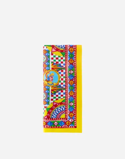 Dolce & Gabbana Set Of 2 Linen Napkins In Multicolor