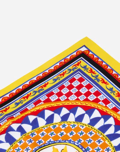 Dolce & Gabbana Set Of 2 Linen Napkins In Multicolor