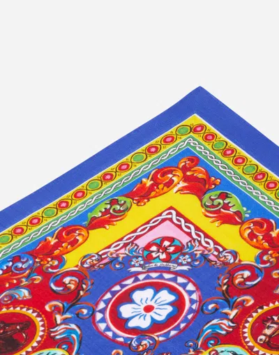 Dolce & Gabbana Set Of 2 Linen Napkins In Multicolor