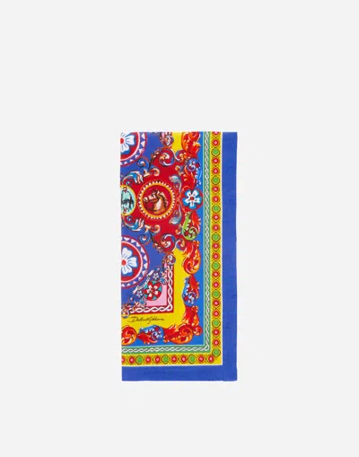 Dolce & Gabbana Set Of 2 Linen Napkins In Multicolor