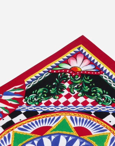 Dolce & Gabbana Set Of 2 Linen Napkins In Multicolor
