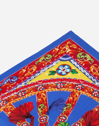 Dolce & Gabbana Set Of 2 Linen Napkins In Multicolor