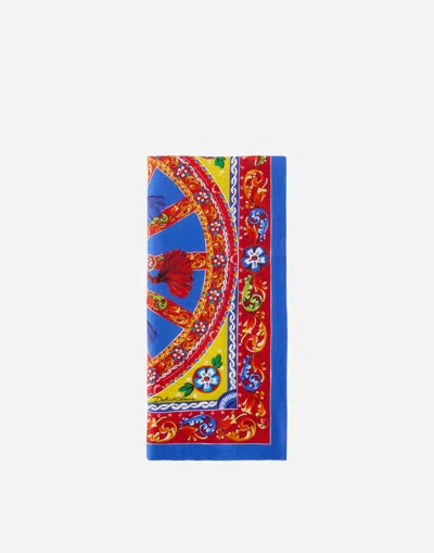 Dolce & Gabbana Set Of 2 Linen Napkins In Multicolor