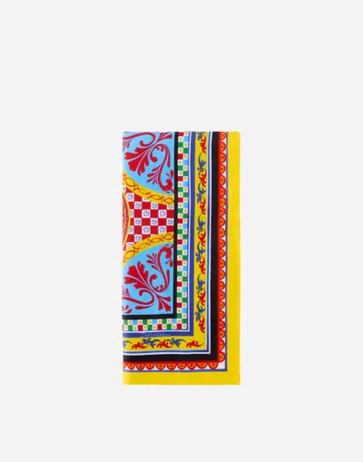 Dolce & Gabbana Set Of 2 Linen Napkins In Multicolor