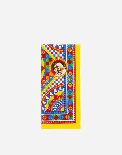 Dolce & Gabbana Set Of 2 Linen Napkins In Multicolor